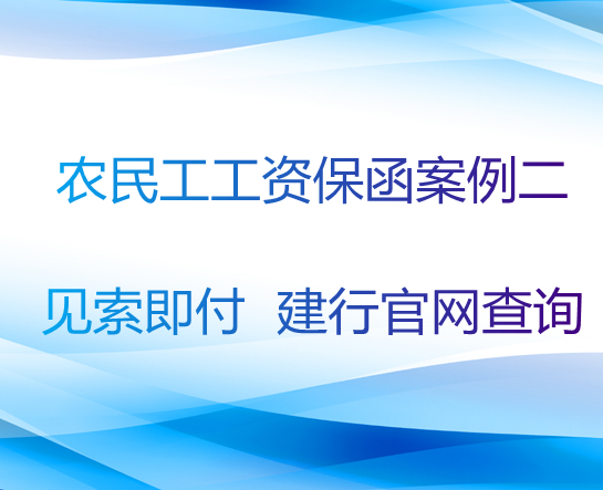 农民工工资保函案例二：见索即付